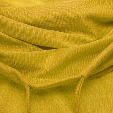 Fleece Hoodies Drawstring Irregular Loose Solid Color (Yellow)(L)