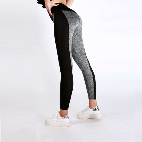 Patchwork Hip Lift Sports Pants Yoga Leggings(Gray Crotch XXXL)