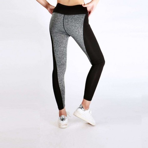 Patchwork Hip Lift Sports Pants Yoga Leggings(Gray Crotch XXXL)