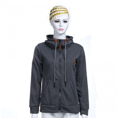 Casual Straw Rope Long Sleeve Pocket Hoodies Coat