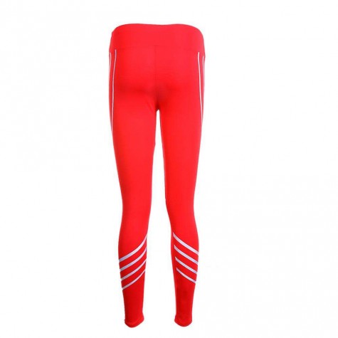 Elastic Sports Shiny Yoga Pants High Waist Exercise Leggings(Red M)