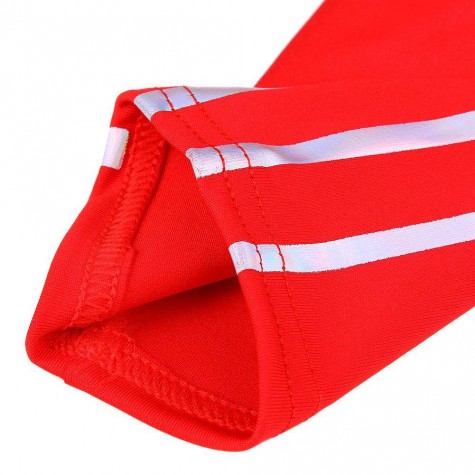 Elastic Sports Shiny Yoga Pants High Waist Exercise Leggings(Red M)