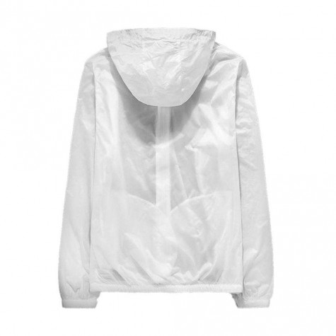 Unisex Hooded Quick Dry Sun Protection Thin Sport Running Jacket(White/L)