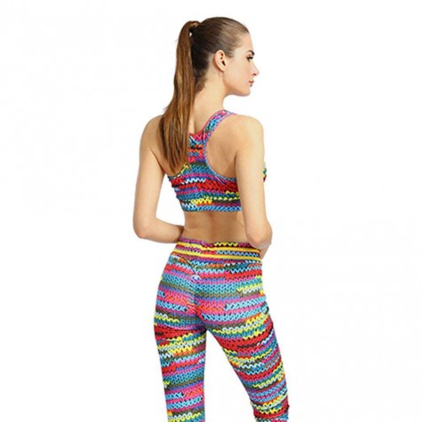 Colorful Knit Elastic Yoga Tank Tops Sportswear Bras Vest Clothes