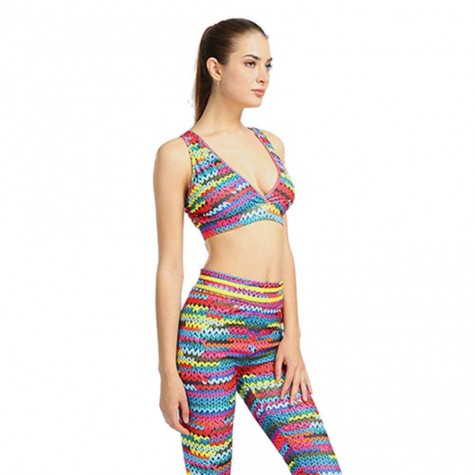 Colorful Knit Elastic Yoga Tank Tops Sportswear Bras Vest Clothes