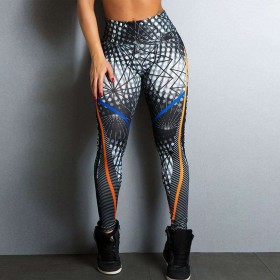 Fitness Yoga Pants 3D Printed Slim High Waist Elastic Leggings