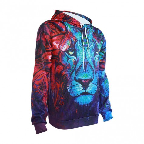 Starry Sky Print Hoodie Long Sleeve Pullovers Drawstring Tops