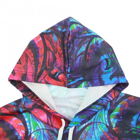 Starry Sky Print Hoodie Long Sleeve Pullovers Drawstring Tops