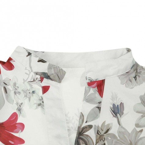 Casual V-Neck Long Sleeve Blouse Floral Print Beach Tops