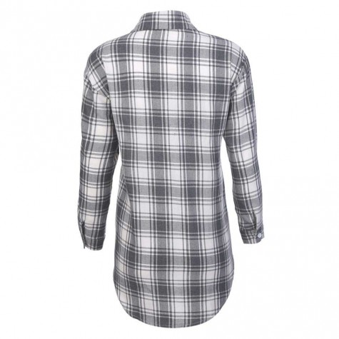 Fashion Long Sleeve Plaid Shirt Casual Turn-Down Collar Blouse