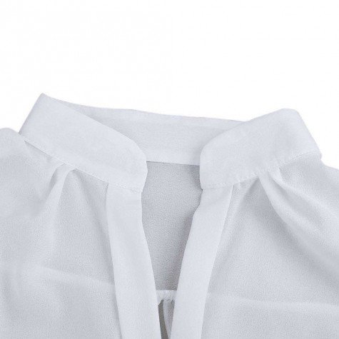 Chiffon Blouses Spring V-Neck Slim Temperament Pullovers Tops