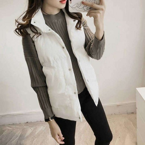 Korean Winter Vest Waistcoat Casual Warm Sleeveless Jacket Coat Tops