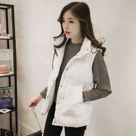 Korean Winter Vest Waistcoat Casual Warm Sleeveless Jacket Coat Tops