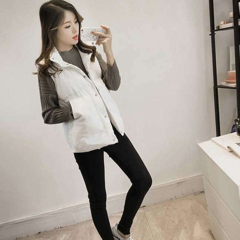 Korean Winter Vest Waistcoat Casual Warm Sleeveless Jacket Coat Tops