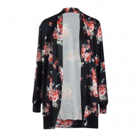 Floral Print Long Sleeve Soft Cardigans Tops Fashion Casual Coat