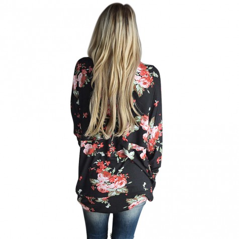 Floral Print Long Sleeve Soft Cardigans Tops Fashion Casual Coat