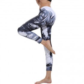 Charming Sports Yoga Pants 3D Floral Print High Waist Stretch Leggings