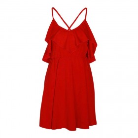 Deep V-Neck Slip Dress Backless Summer Ruffle Charming Beach Clothing