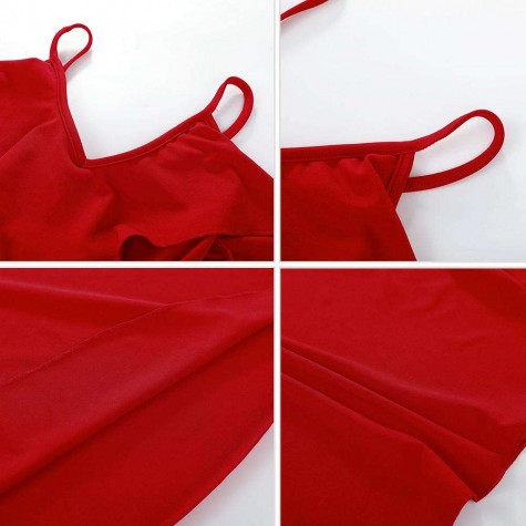 Deep V-Neck Slip Dress Backless Summer Ruffle Charming Beach Clothing