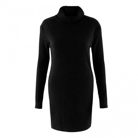 Sweater Knitted Dress Turtleneck Long Sleeve Casual Pullover Dresses