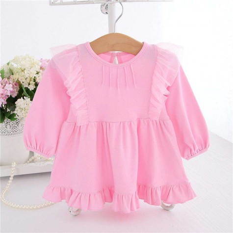 Girls Princess Dress Spring Half Sleeve Ruffle Cute Party Dress