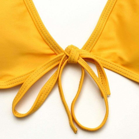 One Piece Swimsuit Backless High Cut Charming Swim Monokini (Yellow M)