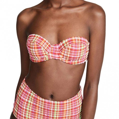 Charming Bikini Set Colorful Stripe High Waist Padded Bathing Suit