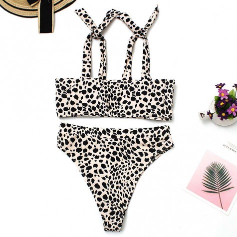 Charming Bikini Set Spaghetti Strap High Waist Swimsuit