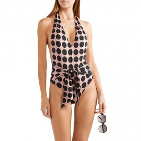 One-Piece Swimsuit Polka Dots V Neck Beach Padded Charming Monokini