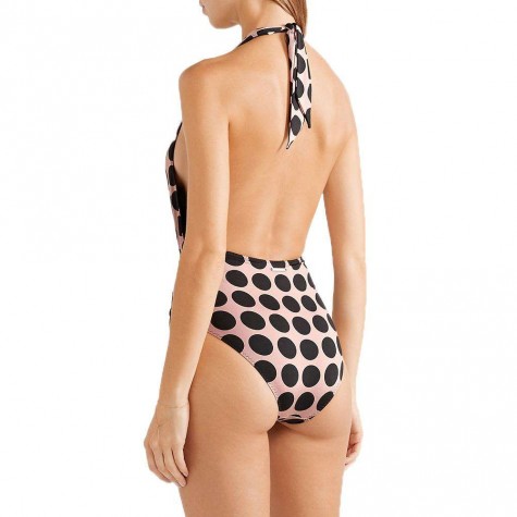 One-Piece Swimsuit Polka Dots V Neck Beach Padded Charming Monokini