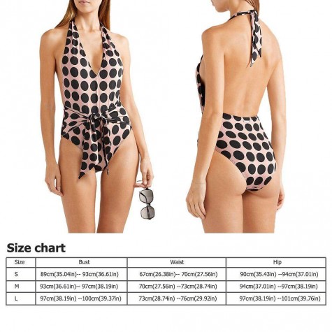 One-Piece Swimsuit Polka Dots V Neck Beach Padded Charming Monokini