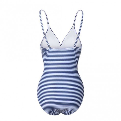 Off Shoulder Stripe One Piece Swimwear Ruffles Swimsuit Monokini