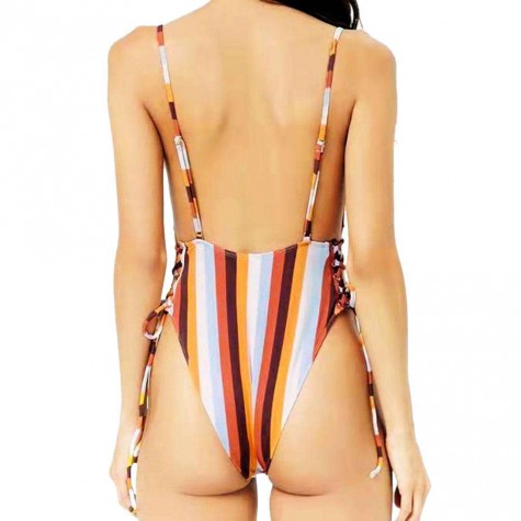 One Piece Swimsuit Stripe Monokini Bandages Charming Bathing Suits