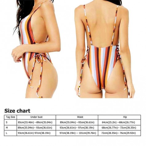 One Piece Swimsuit Stripe Monokini Bandages Charming Bathing Suits