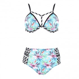 Floral Print Swimsuit Bikini Set Charming Beach Swimwear