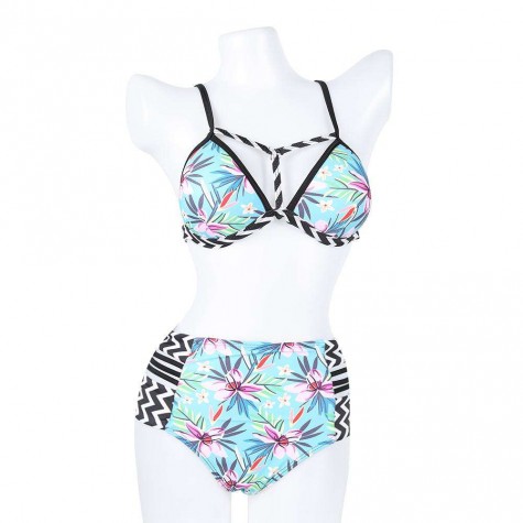 Floral Print Swimsuit Bikini Set Charming Beach Swimwear