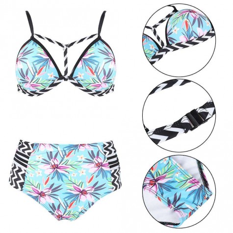 Floral Print Swimsuit Bikini Set Charming Beach Swimwear