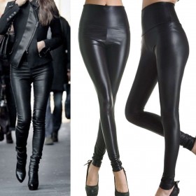 High Waisted Women's Charming Faux Leather Stretch Skinny Pants Slim Leggings